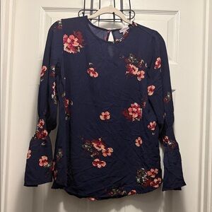 Isabel Maternity by Ingrid & Isabel Navy Floral Long-Sleeve Maternity Blouse
